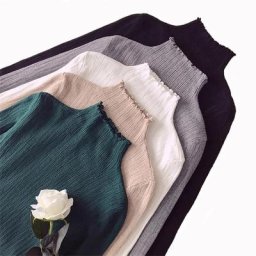 Pull à col roulé en bois pour femme doux slim extensible à la mode coréenne nouvelle collection