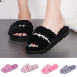 chaussures plates pantoufle femme chaussons femme maison pantoufles d'intérieur en strass pour