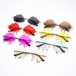 Lunettes de soleil rétro drôles pour femmes lunettes de soleil sans monture nuages pluie fête