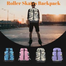 Sac à dos multi-poches pour patins à roulettes professionnels unisexes sac à dos de rangement pour