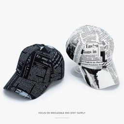 Casquette de baseball à motif de journal rétro pour hommes et femmes chapeau de camionneur hip hop