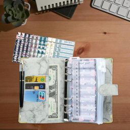 Binder Zipper Enveloppes pour la budgétisation Reliure de licence de budget Horizon Marbre