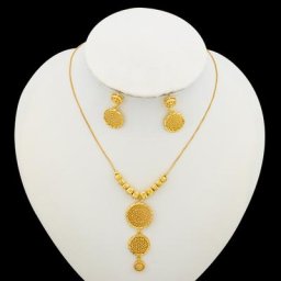 NigWin-Ensemble collier et boucles d'oreilles en or pour dames tour de cou plaqué or bijoux de