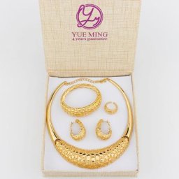 YM – ensemble de bijoux couleur or pour femmes dubaï collier en cuivre plaqué or 18K boucles