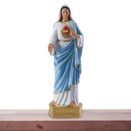 Figurine de la Sainte Vierge Marie de 8.66 Pouces Statue en Pierre de Résine Document Pastel