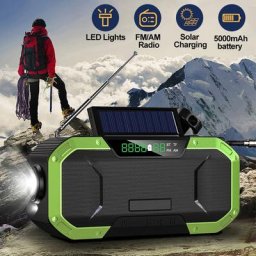 Radio météo extérieure AM/FM haut-parleur Bluetooth étanche IPX5 avec lampe de poche énergie