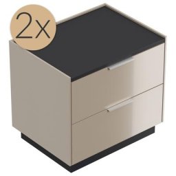 2x Tables de chevet Artem 60cm B avec 2 tiroirs SoftClose Cubanite