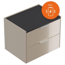 Table de chevet Artem 60cm A induction avec 2 tiroirs SoftClose Cubanite