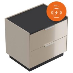 Table de chevet Artem 60cm B induction avec 2 tiroirs SoftClose Cubanite