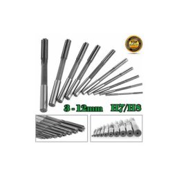 Jeu d'alésoirs 9Pcs (2-10mm) H7 à queue droite pour machines à mandriner en acier rapide (hss)