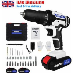 Day Plus - Perceuse sans fil 21v visseuse électrique visseuse sans fil 25 + 1 grand couple 45 n.m