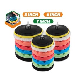 Kit de tampons de polissage 5-7 pouces pour polisseuse automatique Pack de 8 pièces-5pouces