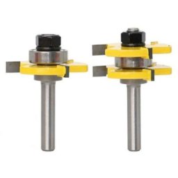 Ersandy - Rainurer et Languette Fraise Set 3 Dents 8mm Tige t Forme en Bois Fraise à Fraiser Fraise