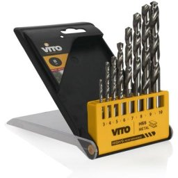 Forets Acier Coffret de 8 pièces Diamètre 3,4,5,6,7,8,9,10 mm vitopower