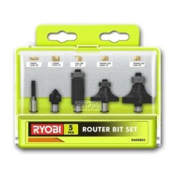 Ryobi - Coffret 5 fraises panachées queue ø 6 mm