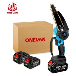Onevan - Mini Tronçonneuse à batterie Scie à chaîne électroportative 1200W - avec 2 Batteries