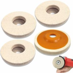 4Pcs Diamètre 125mm Disque de Polissage Meuleuse, Polissage Meuleuse D'angle Bore Dia 22mm, Feutre