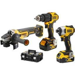 Pack de 3 outils 18V Powerstack (DCD709/DCF809/DCG405) + 2 batteries 4Ah + chargeur + coffret