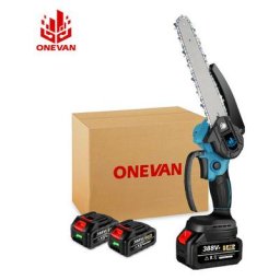 Onevan - 8 pouces tronçonneuse à batterie 3000W Mini scie à chaîne électrique-avec 2 Batteries