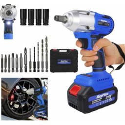 Brushless batterie impact tournevis, outil électrique 21v avec 16 bits, 420nm batterie bits, avant,