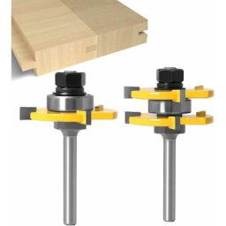 6MM Queue Langue Appariée et Fraise de Rainure Set 3 Dents Forme t Cutter en Bois de Coupe Outil de