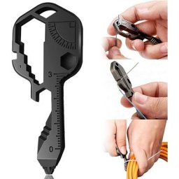 Outil clé Multifonction Outil clé extérieur Ouvre-Bouteille en Acier Inoxydable 24 en 1 Mini clé
