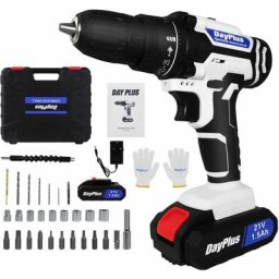 Perceuse électrique sans fil et conducteur électrique avec batterie rechargeable 21v 1500mAh et kit