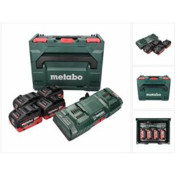 Metabo Kit de base - 4x Batteries LiHD 18 V 10,0 Ah Li-Ion système CAS (685143000) + Chargeur
