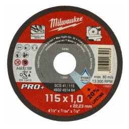 Disque à tronçonner MILWAUKEE Pro + - Ø 115 mm x 1 mm - 4932451484