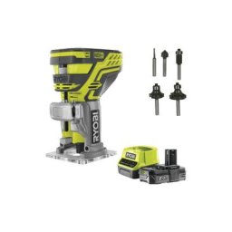 Pack Ryobi Affleureuse à bois Ryobi 18V OnePlus - R18TR-0 - Coffret 5 fraises panachées - 6mm - 1