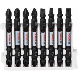 Kit 8 emb Impact dble PH1-PH2 PH2-PH3 2xPH2-PZ2 Plat1x5,5 2xT15-T20 T25-T30 65mm - Bosch
