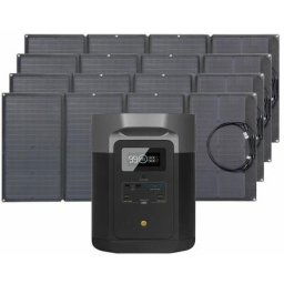Générateur Solaire delta Max 2016Wh avec 4 x 160W Panneaux Solaires sur Balcon, Centrale Électrique
