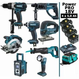 Pack Power pro 8 outils 18V: DDF458 + DHR202 + DTD152 + DJV180 + DSS610 + DJR186 + DMR108 +