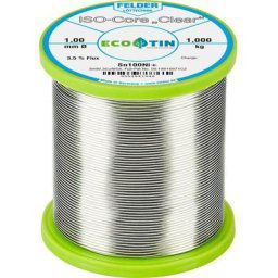 ISO-Core Clear Sn100Ni+ Étain à souder bobine Sn99,25Cu0,7Ni0,05 1.000 kg 1 mm - Felder Löttechnik