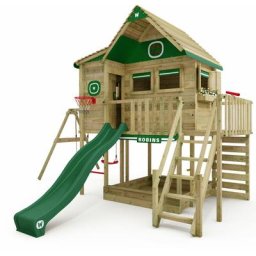 Wickey Maison sur pilotis Smart GreenHouse avec balançoire & toboggan, cabane dans les arbres avec