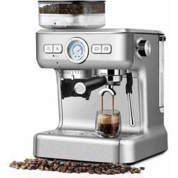Machine a Cafe/Expresso Automatique 2 Tasses, avec Broyeur a Grains et Moulin, 15 Niveaux de
