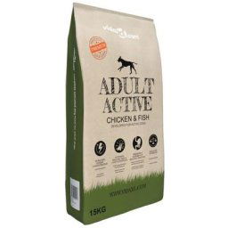 Nourriture sèche pour chiens Adult Active Chicken & Fish 15 kg vidaXL - N/A