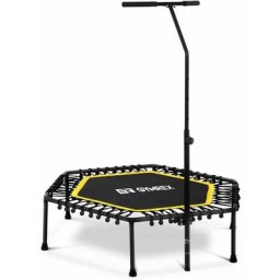 Mini Trampoline De Fitness À Élastique Barre De Maintien Tapis 85 X 95 Cm Jaune - Jaune