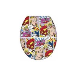 Abattant wc Original Pop Art, abattant wc avec frein de chute et fixation inox, duroplast