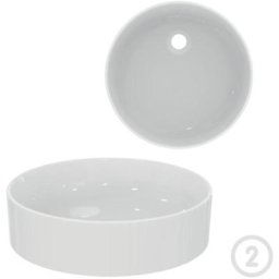 Vasque à poser ronde Ideal Standard Conca 45 cm blanche + Vasque à poser ronde Ideal Standard Conca