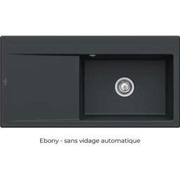 Subway Style 60 Évier à encastrer, inclus Vidage automatique, en céramique, 1000 x 510 mm, Ebony