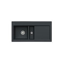 Evier cuisine Villeroy et Boch 1 cuve et demi Subway 60 100 x 51 cm egouttoir a droite Ebony