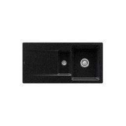 Evier 1 bac 1/2 Villeroy et Boch Siluet 60 r Chromite CeramicPlus - Avec vidage automatique