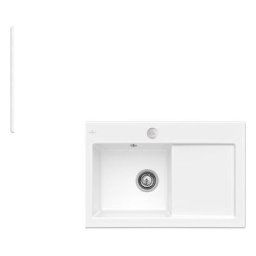 Evier cuisine Villeroy et Boch 1 bac Subway 45 78 x 51 cm egouttoir a droite Blanc CeramicPlus
