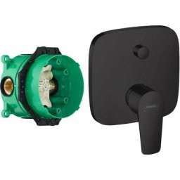 Hansgrohe - Facade pour mitigeur encastré bain/douche Talis e noir mat - Corps encastré pour