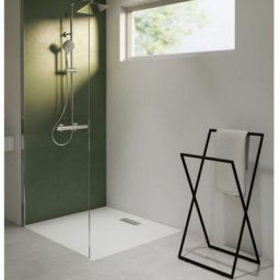 Receveur 90 X 90 ideal standard Ultra Flat New acrylique carre blanc mat - Bonde receveur et Cache