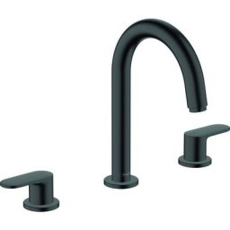 Hansgrohe - Mélangeur 3 trous avec tirette et vidage synthétique noir mat