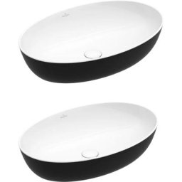 Vasque ovale a poser Villeroy et Boch Artis - Coal Black + Vasque ovale a poser Villeroy et Boch