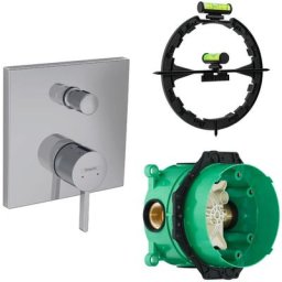 Hansgrohe - Facade pour mitigeur bain/douche encastré chromé + Corps encastré universel pour