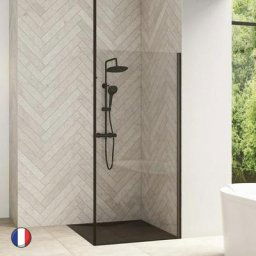 Smart Design solo 70 profilé noir verre transparent +M t Kinedo